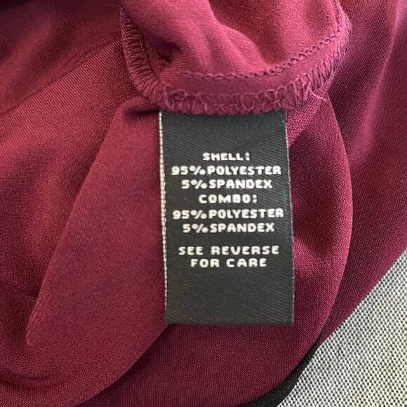 Sam & Jess Maroon Wine Contrast Trim Round Hem Bell Sleeve Blouse Top Small NWT - Picture 13 of 16